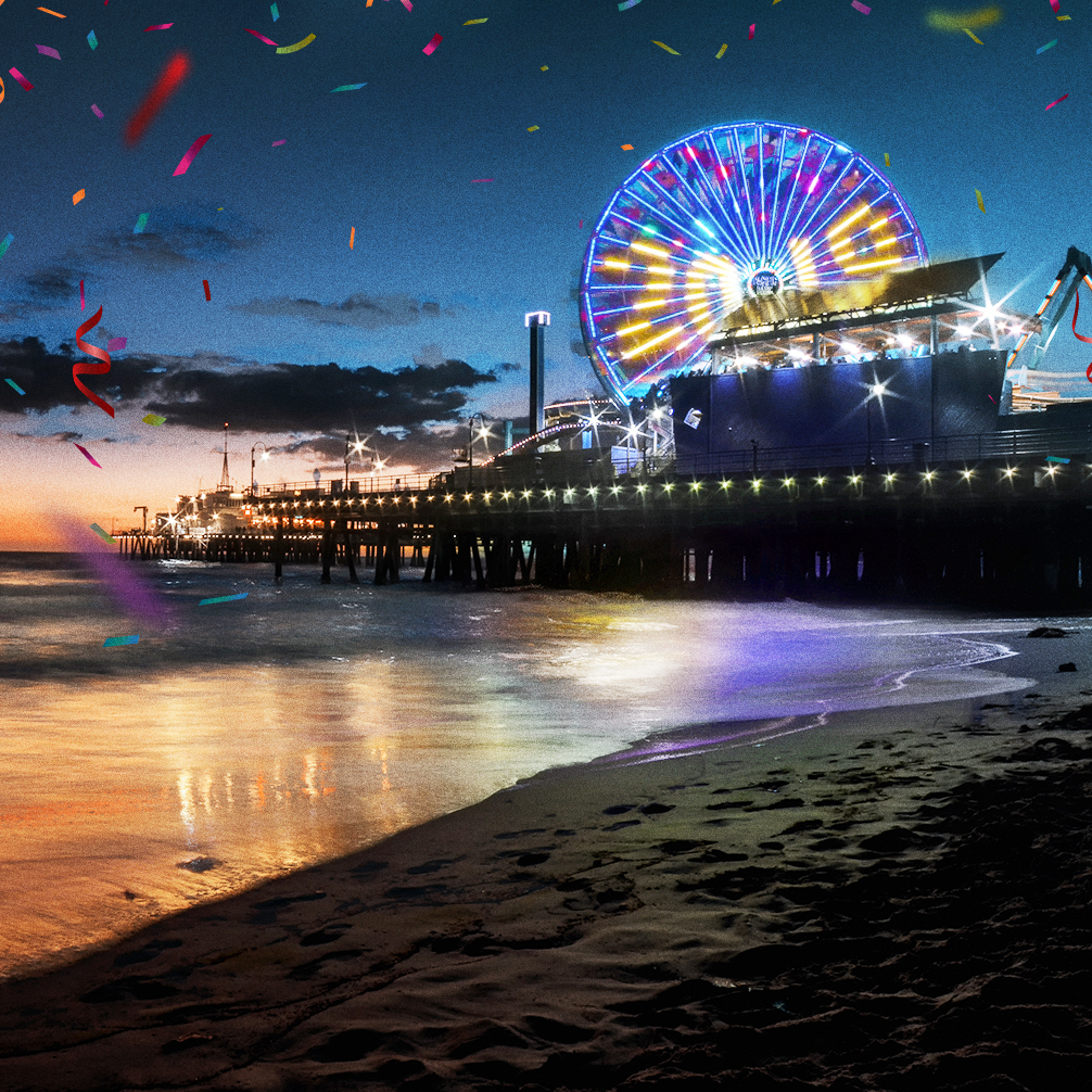 New Years Eve Countdown on the Santa Monica Pier 2020 Pacific Park