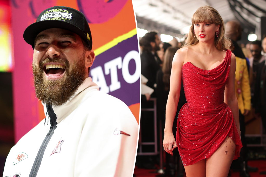 Taylor Swift’s leggy look for Travis Kelce, more ‘Super’ celeb couples