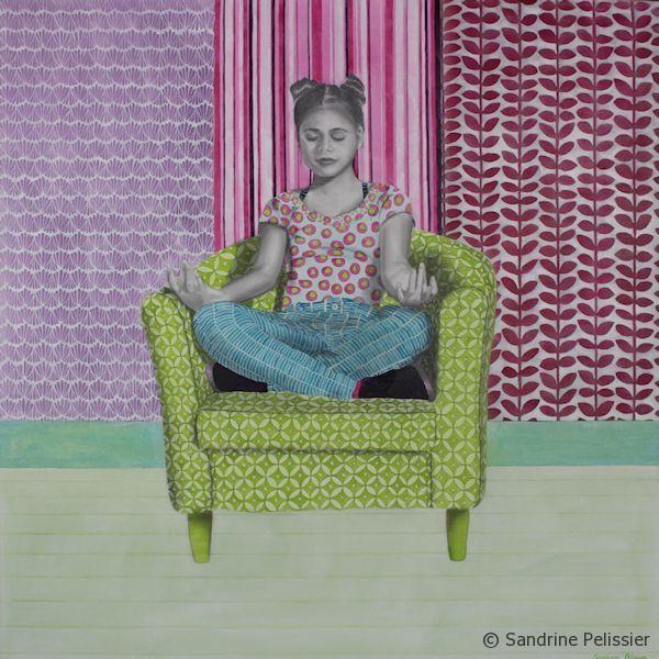 portrait painting with patterns