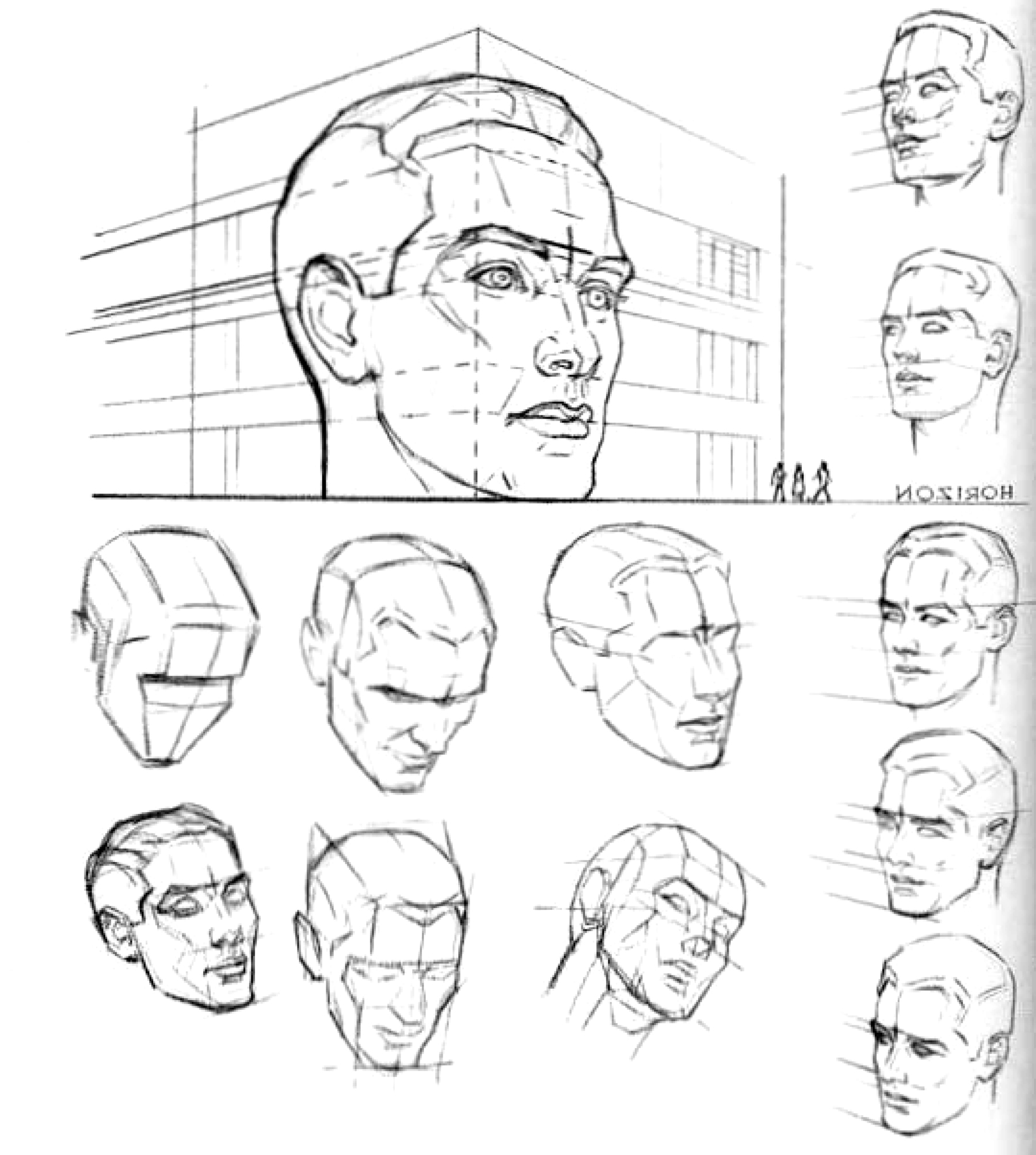 Face Perspective Drawing at PaintingValley.com | Explore collection of ...