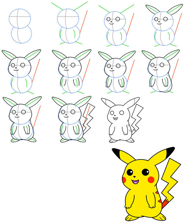 Pikachu Drawing Step By Step Easy at PaintingValley.com | Explore ...