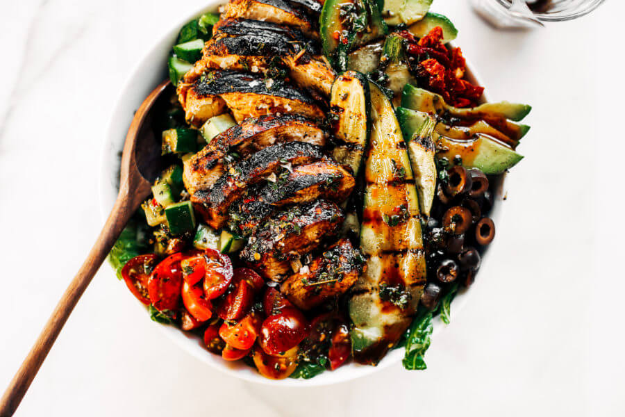 Whole30 Balsamic Grilled Chicken Salad