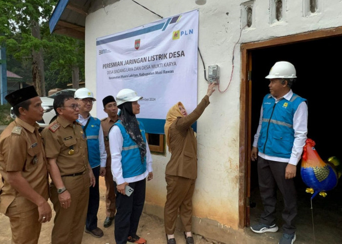 PLN UID S2JB Bersama Pemkab Musi Rawas Resmikan Jaringan Listrik di Desa Sindang Laya dan Desa Mukti Karya