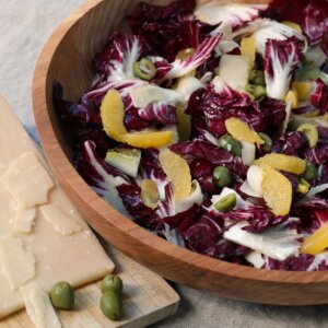 Radicchio Salad with Olives and Parmesan