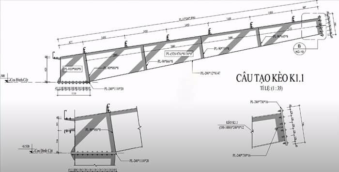 Bản vẽ mái tôn công trình 