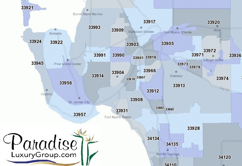 Fort Myers Florida Zip Codes Map - Holli Latrina