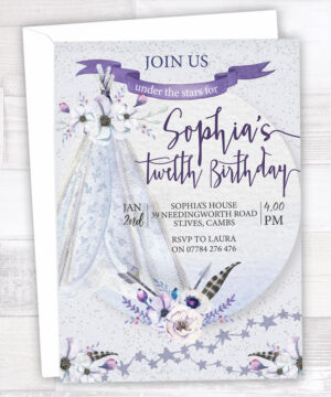 Dreamy Sleepy Teepee Party Invitation