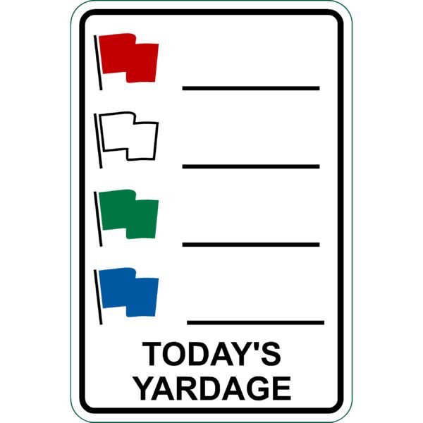 Aluminum Driving Range Yardage Sign - Dry Erase