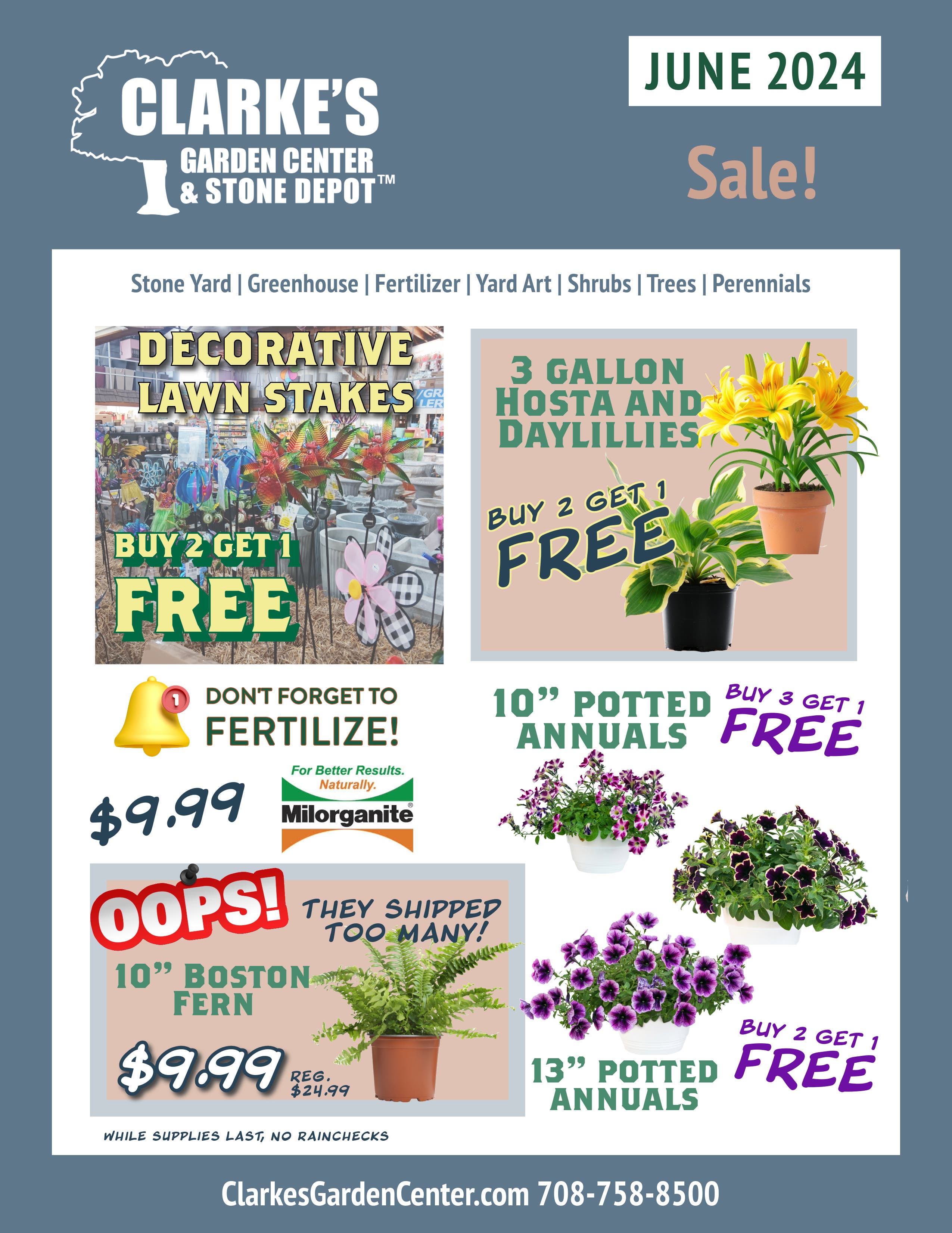 June Sales for Clarke's Garden Center