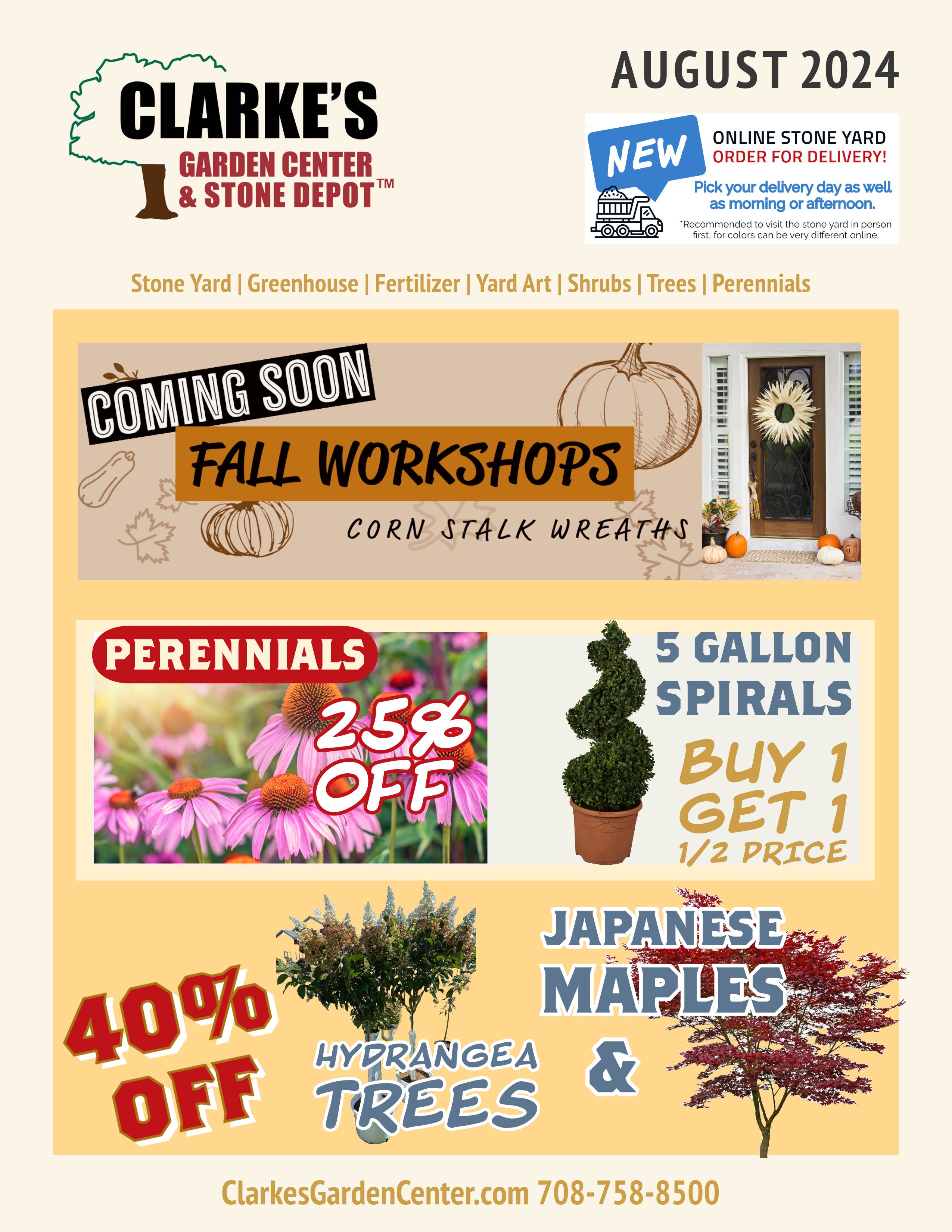 Clarke's Garden Center August Sales Flyer