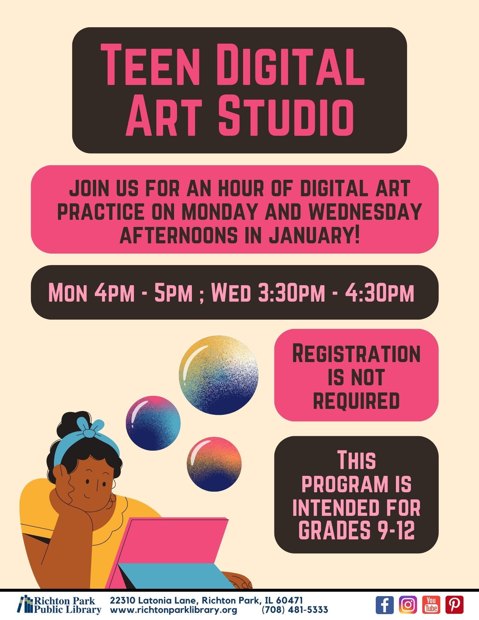 Teen Digital Art Studio (for Gr. 9 - 12)