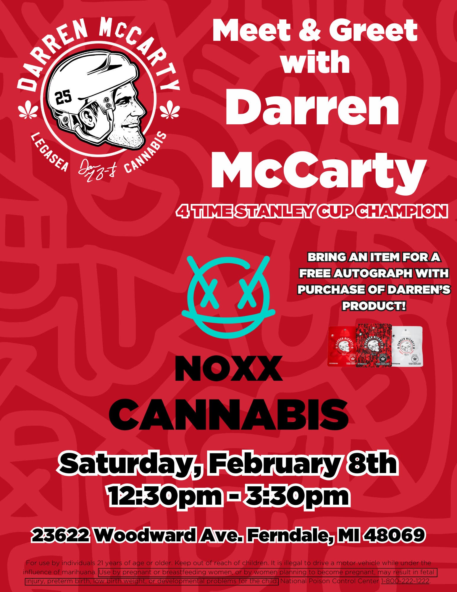 Meet & Greet with 4x Stanley Cup Champion Red Wing's Darren McCarty at Noxx Cannabis in Ferndale