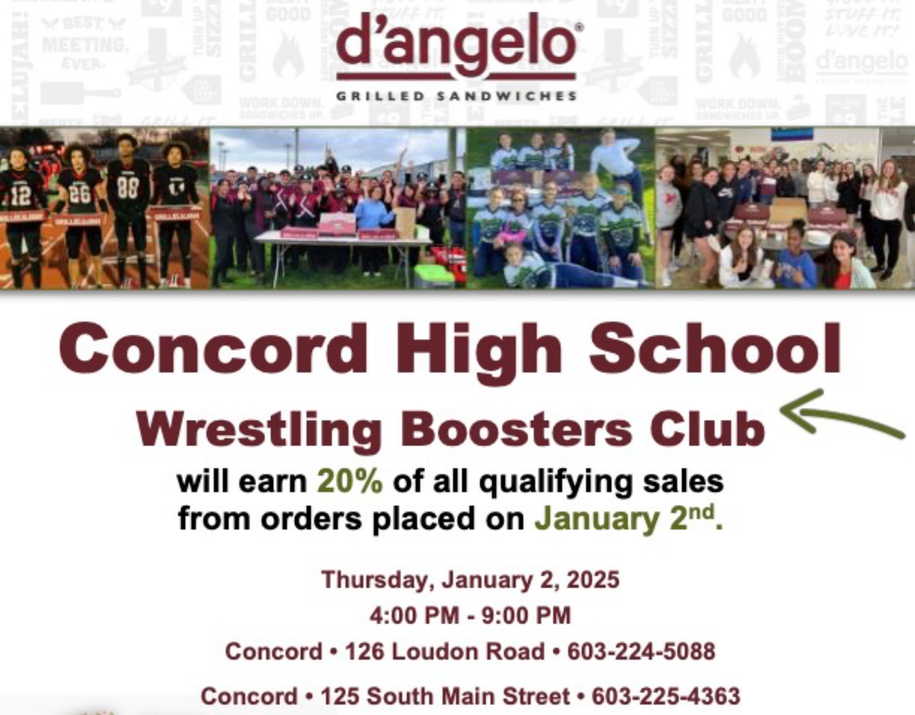 Eat At D’Angelo, Help CHS Wrestling Boosters Club Jan. 2