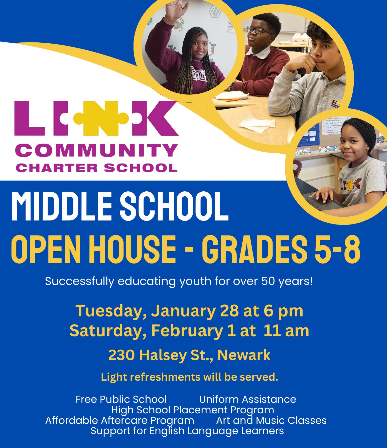 Middle School Open House at Link Community Charter School