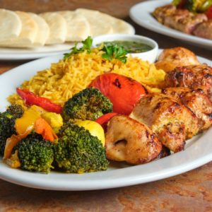 Chicken kabob rice