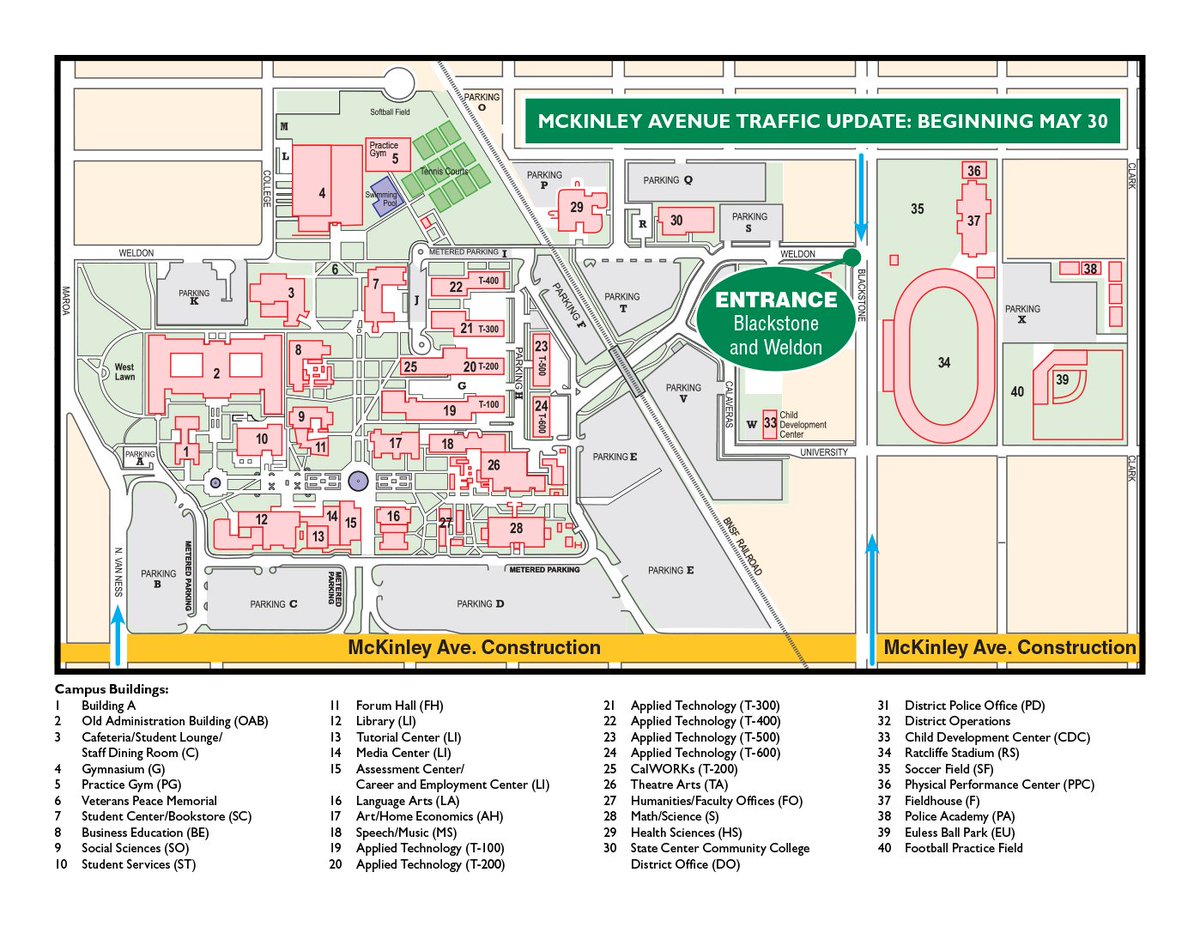 Fresno State Campus Map - United States Map