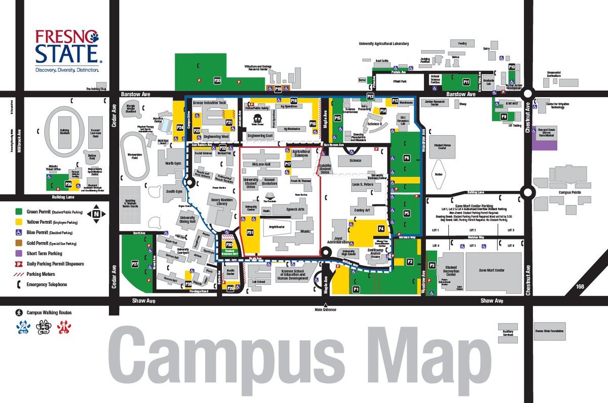 Fresno State Parking Map - United States Map