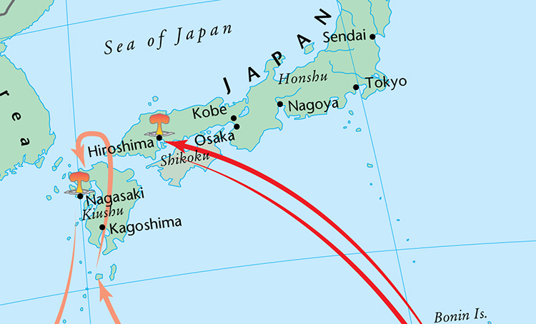 Hiroshima And Nagasaki Map