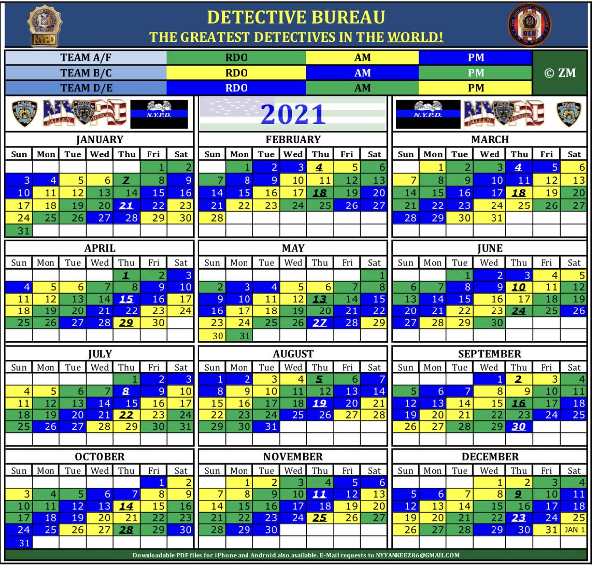 Nypd 2023 Rdo Calendar 2023 Calendar