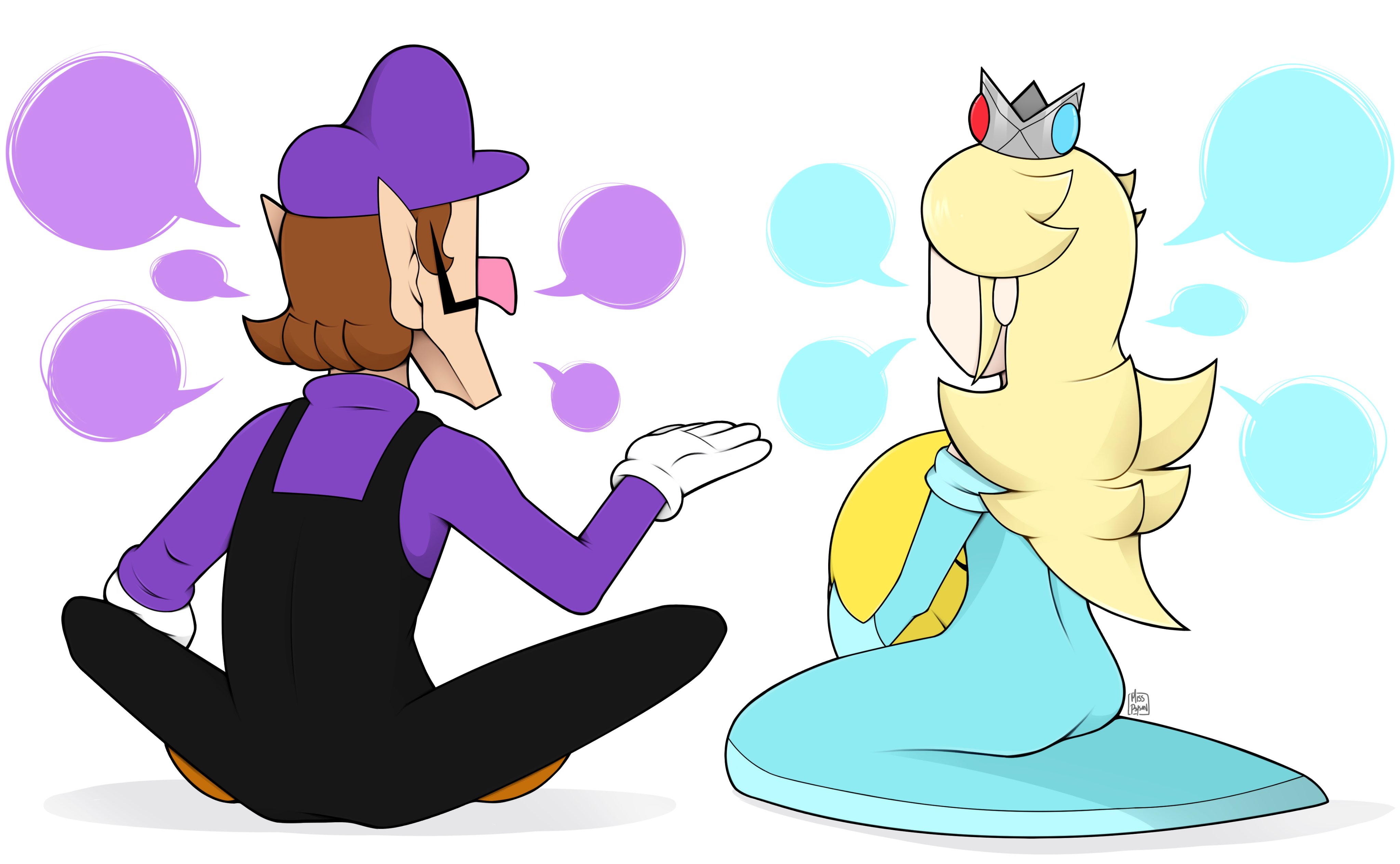 Waluigi And Rosalina Kiss