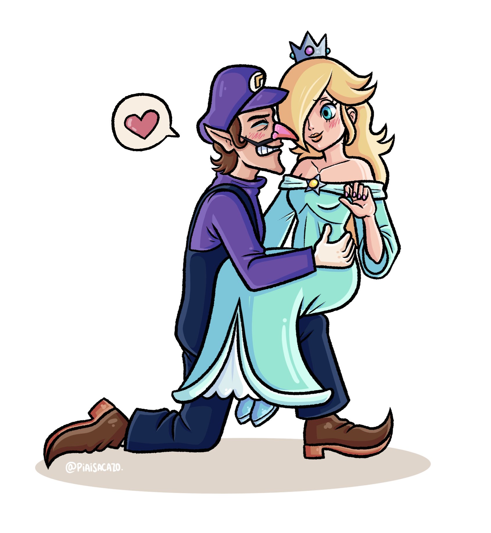 Waluigi And Rosalina Kiss