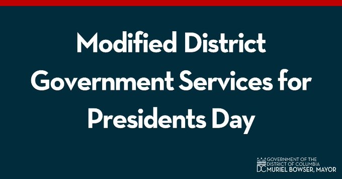 Modified District of Columbia Government Services for 2024 Presidents ...