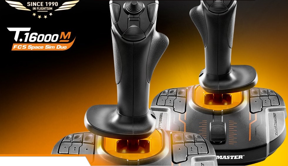 NEW Thrustmaster Dual T.16000M FCS Joystick Space Sim Pack For PC ...