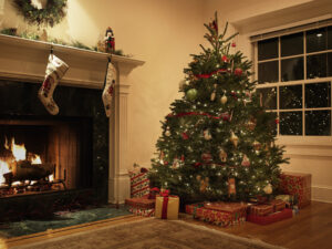 Christmas tree in living room