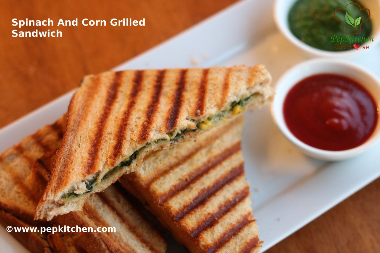 Grilled Spinach and corn Sandwich