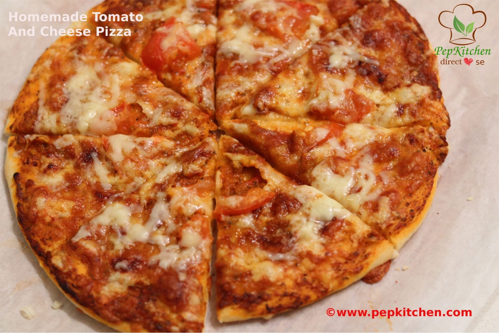 Homemade Tomato And Cheese Pizza