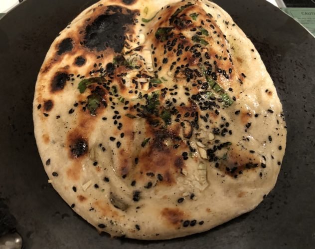 Garlic Mint Naan Using Yeast