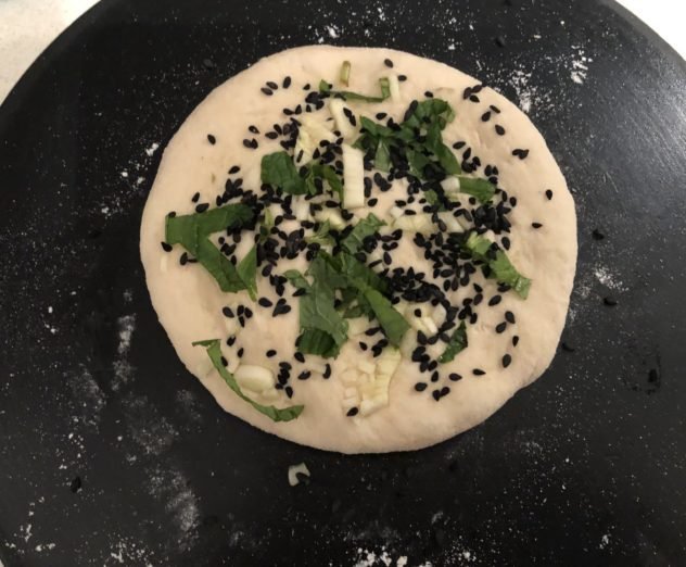 Garlic Mint Naan Using Yeast