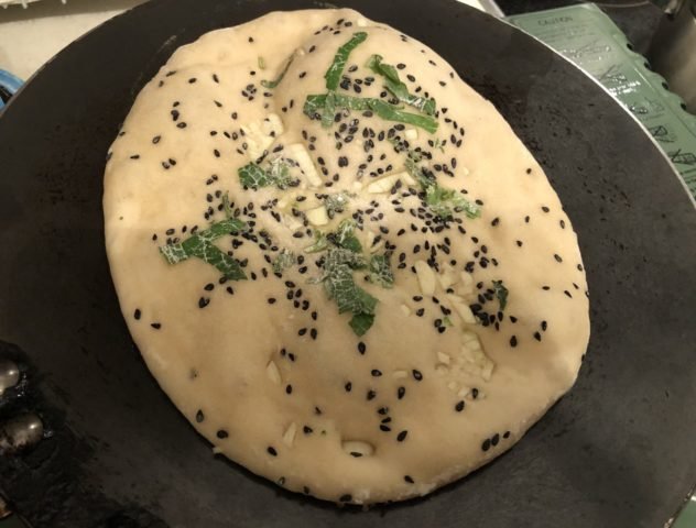 Garlic Mint Naan Using Yeast