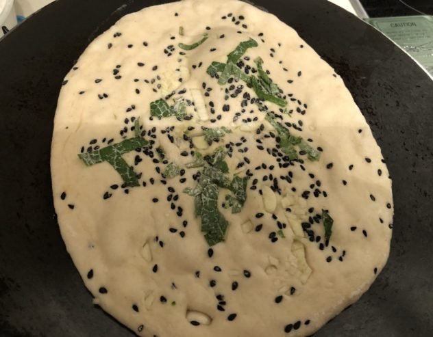 Garlic Mint Naan Using Yeast