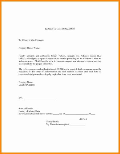 authorization letter format