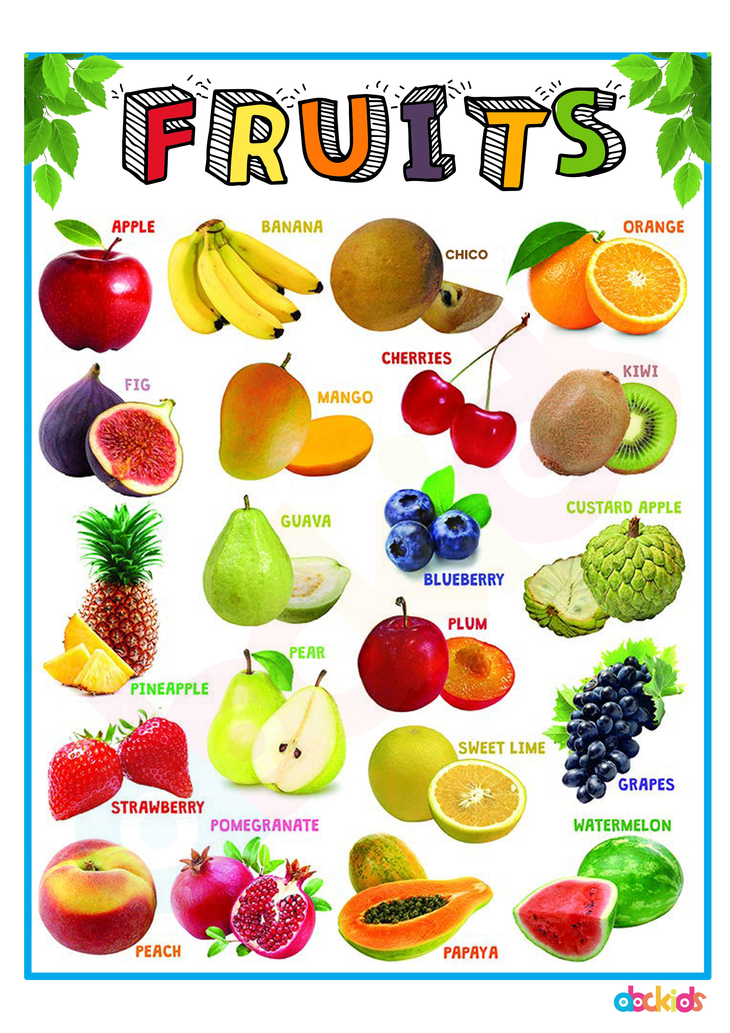 Vegetable Chart For Kids