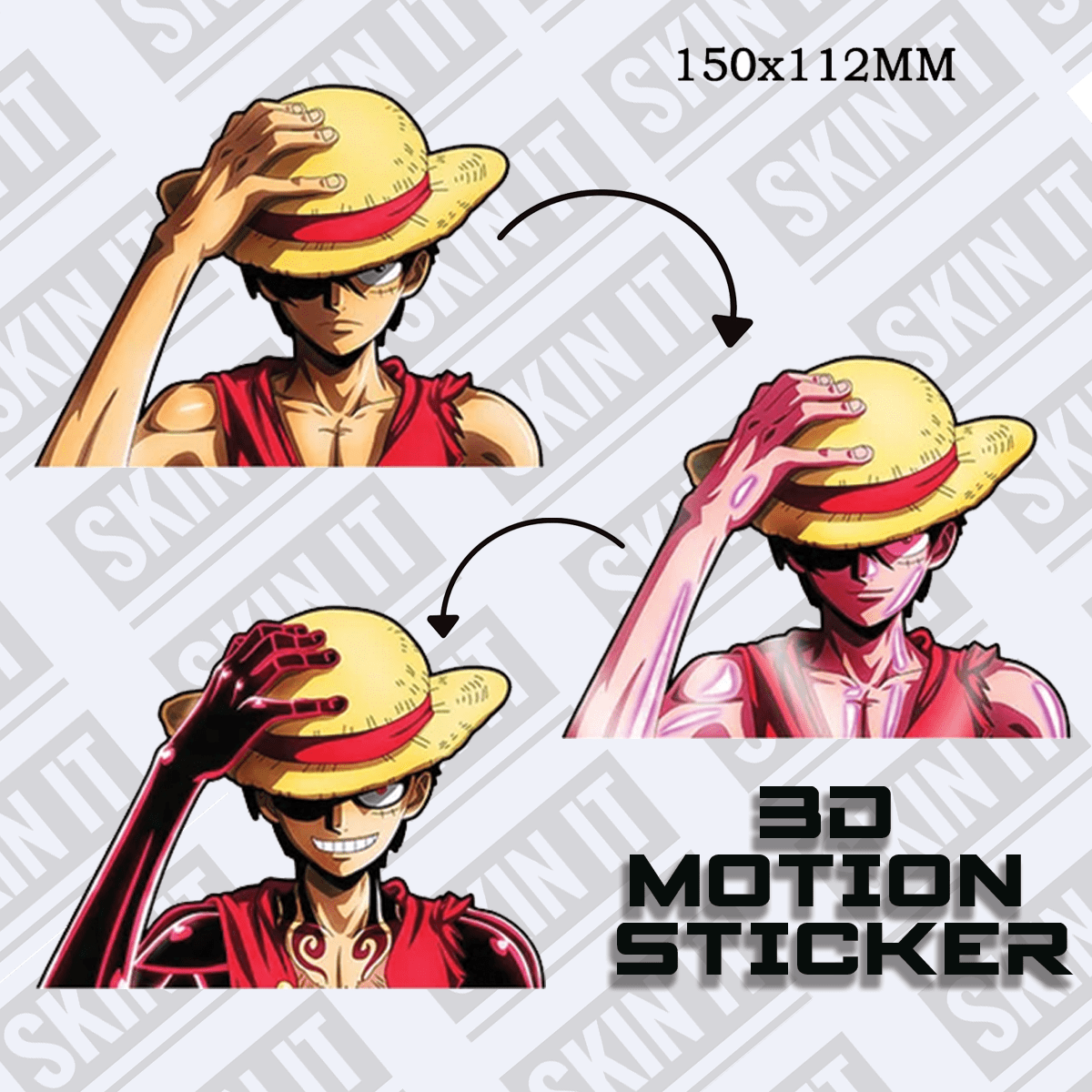 3D Motion Anime Sticker Peeker Monkey D. Luffy One piece gear | Lazada PH