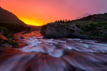 Red Dawn    Glacier National Park Montana USA    Photographed by Joseph Rossbach 