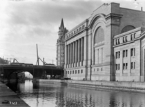 Train station Rideau Canal and Chateau Laurier hotel in Ottawa Canada  