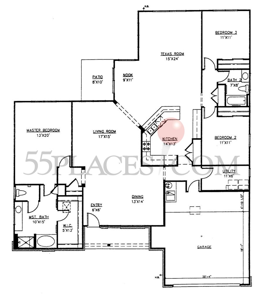 Salado Floorplan 2399 Sq. Ft Sun City Texas 55places