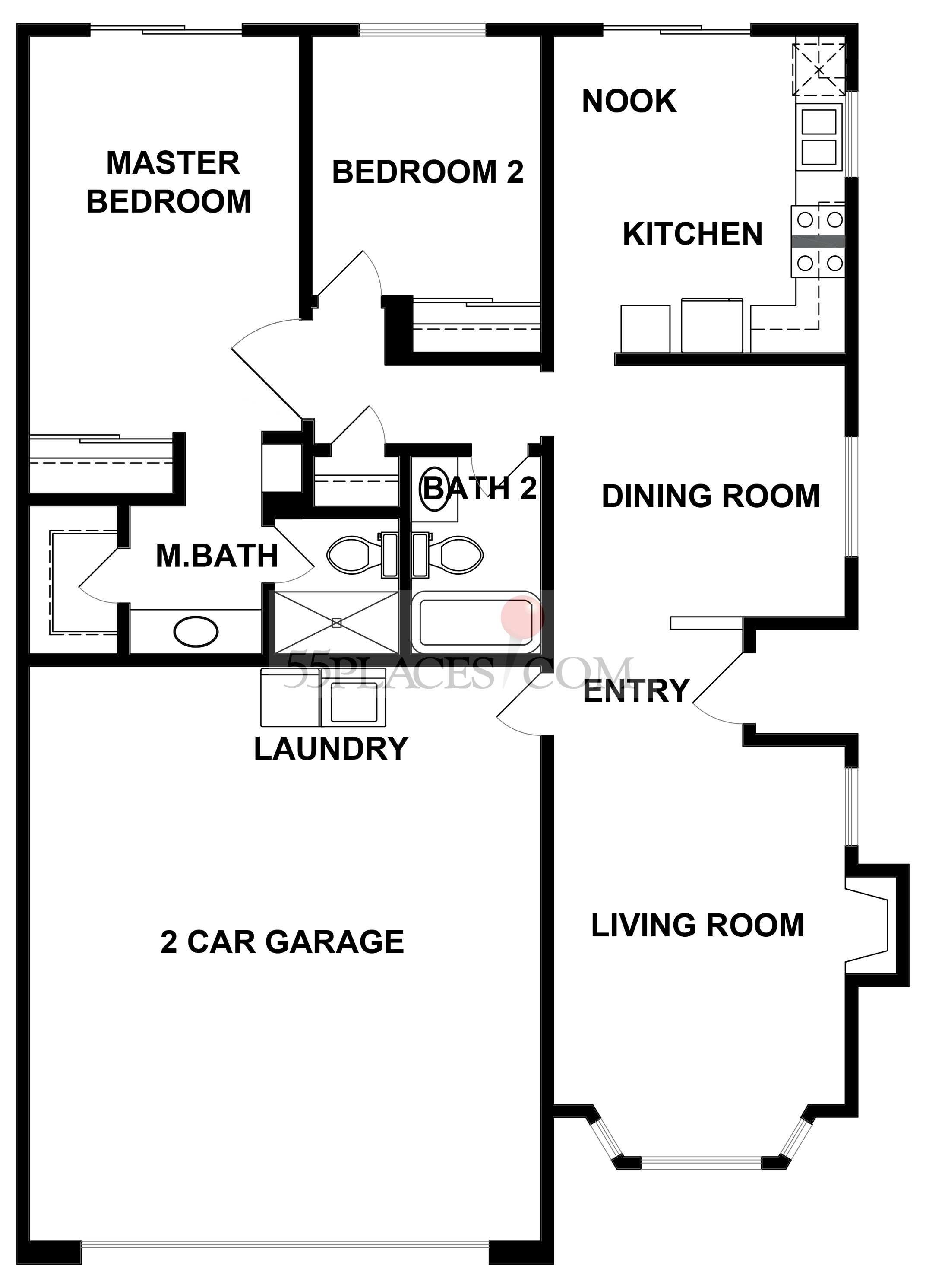 St. Andrews Floorplan 1007 Sq. Ft Sun Lakes Country