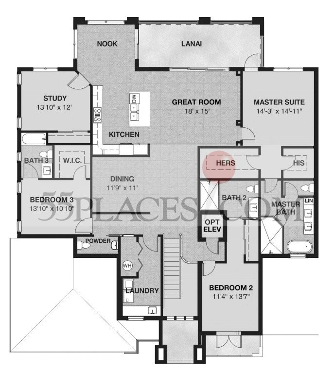 St. Andrews Floorplan 2743 Sq. Ft Lely Resort 55places