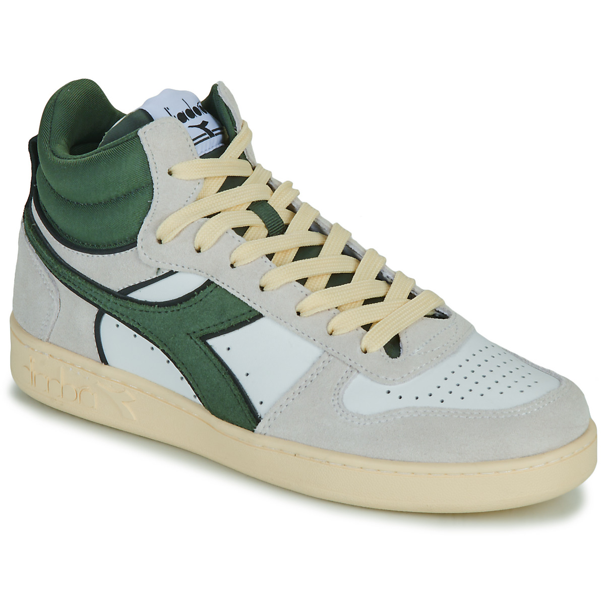 Diadora Magic Basket Demi Cut Suede Leather White