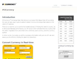 ip2currency.com screenshot