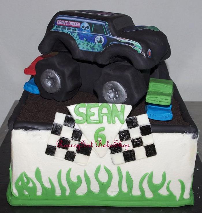 Grave Digger Monster Truck Birthday Cake