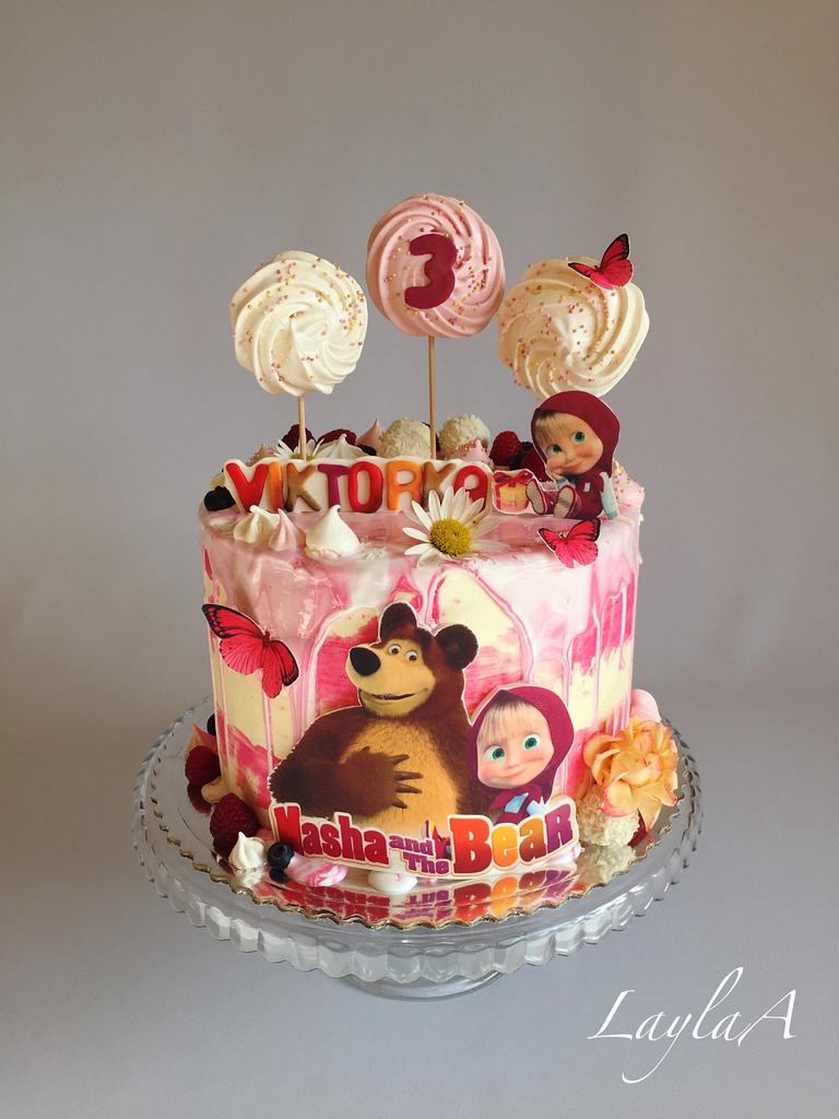 Masha and the bear birthday cake - kerapubli