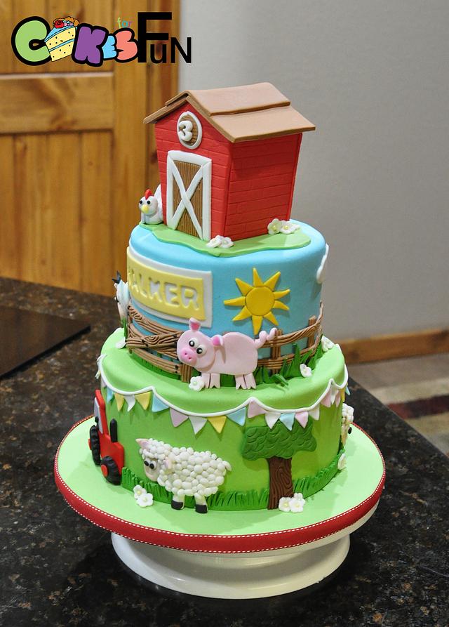 Farm Cake for First Birthday - Cake by Cakes For Fun - CakesDecor