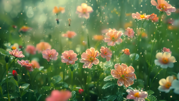 雨中花朵  雨水 植物 花朵