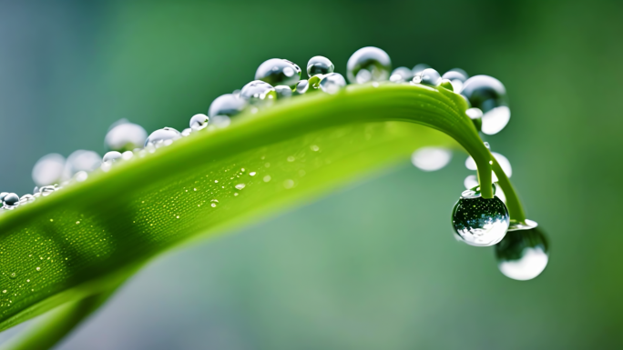 露珠 植物上的露珠 水滴 雨后