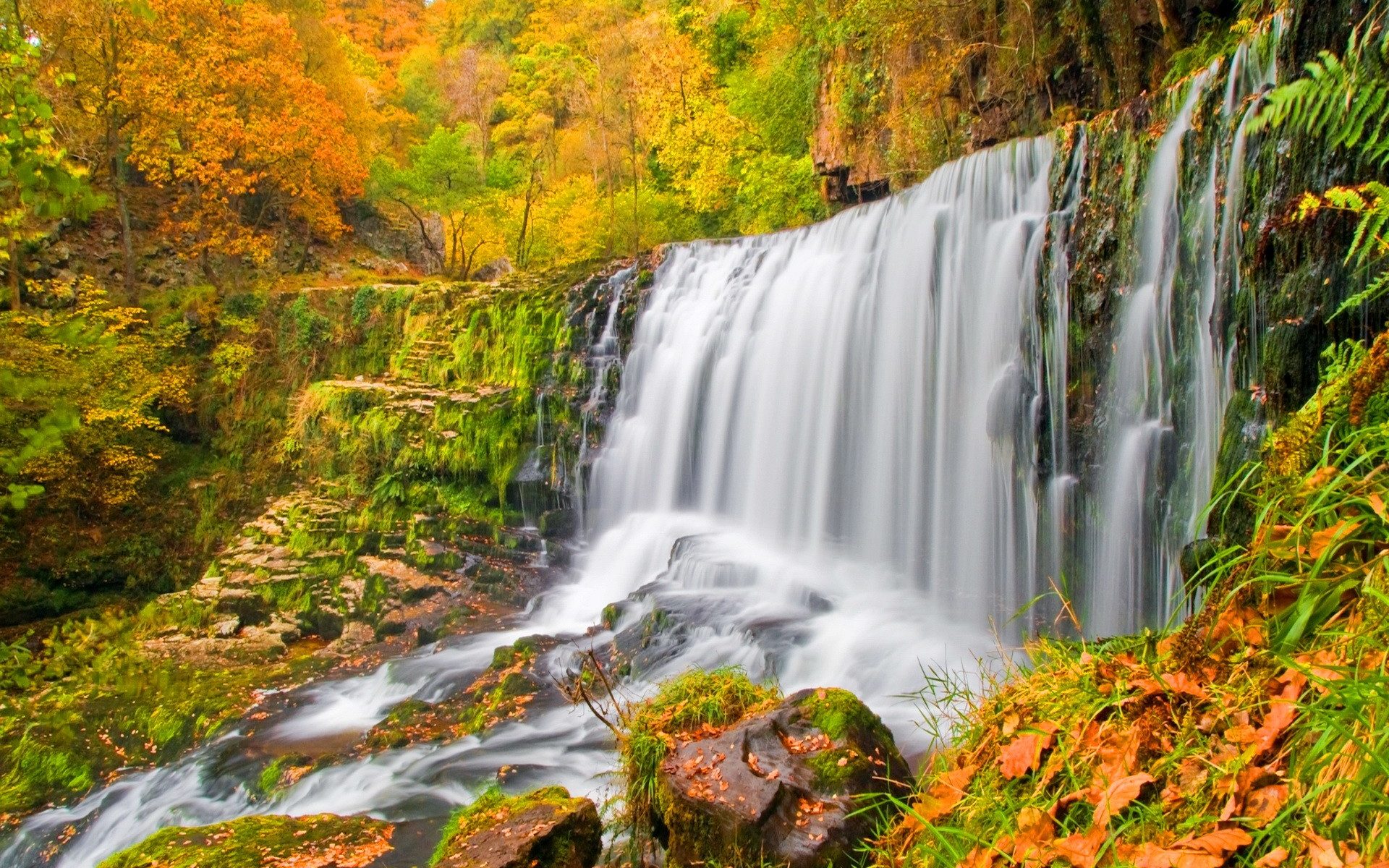 Autumn Waterfall - Image Abyss